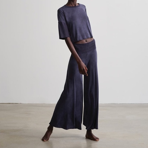 COMMANDO || Vegan Silk Wide-Leg Pants in Steel Blue - SZ XS 💫RARE💫 - Picture 5 of 8